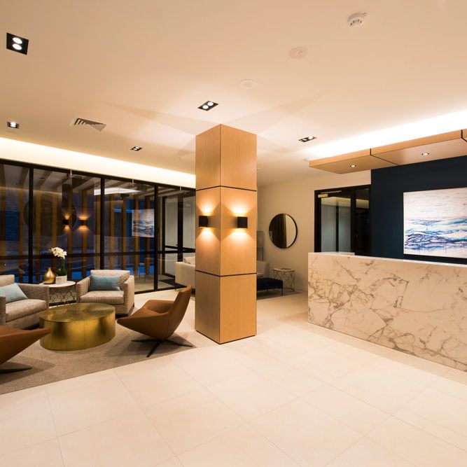 Inside front reception of Scenic Tours Office